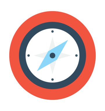 pusula düz vektör simgesi