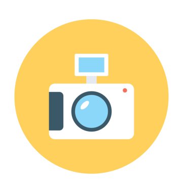 kamera düz vektör simgesi