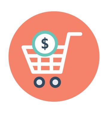 Alışveriş arabası vektör simgesi