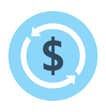 Dolar değişim vektör simgesi