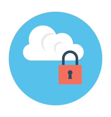 bulut güvenlik vektör simgesi