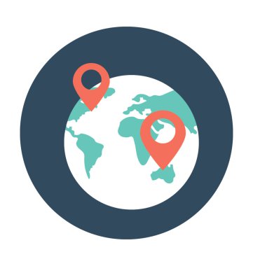 Dünya yerini vektör simgesi