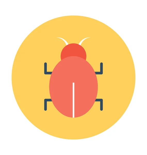 Internet Bug Flat Vector Icon — Stock Vector