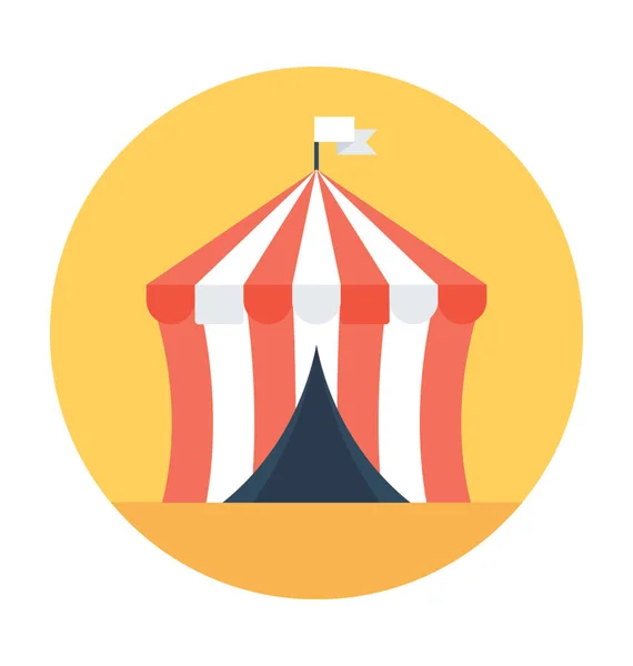 Circus tent vector pictogram — Stockvector