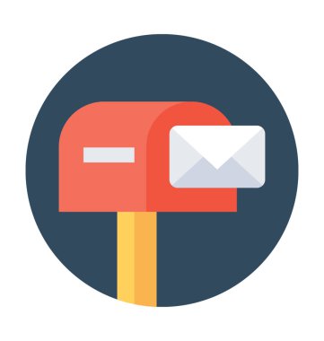 Posta kutusu düz vektör simgesi