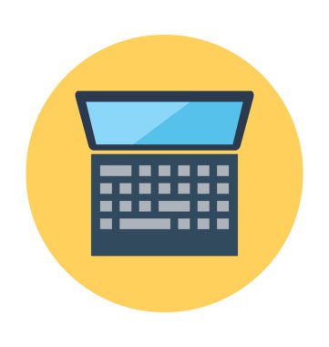 Laptop Düz Vektör Simgesi