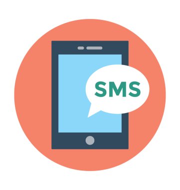 SMS düz vektör simgesi