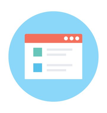 Web sayfası düz vektör simgesi