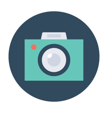 kamera düz vektör simgesi