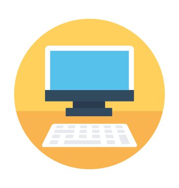 bilgisayar düz vektör simgesi