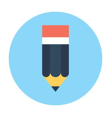 kalem düz vektör simgesi