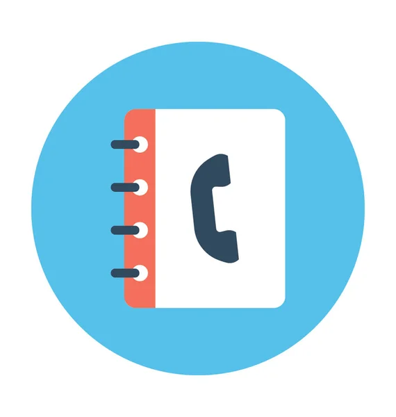 Livro Telefones Flat Vector Icon — Vetor de Stock