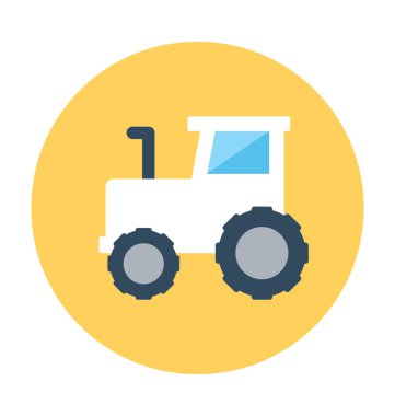 Traktör düz vektör simgesi