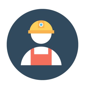 Mühendis düz vektör simgesi