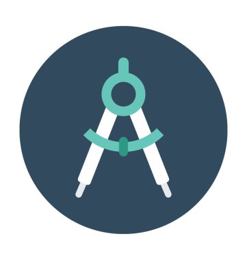 pusula düz vektör simgesi