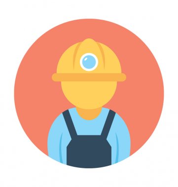 Mühendis düz vektör simgesi