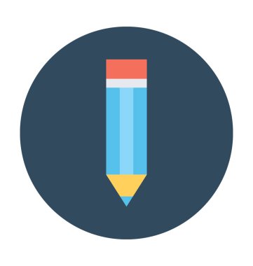 kalem düz vektör simgesi