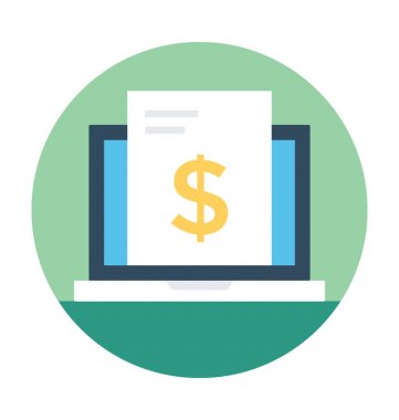 Online iş vektör simgesi