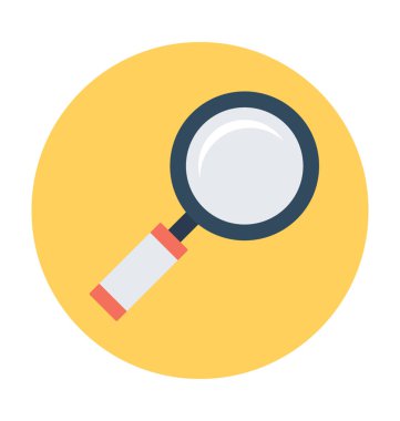 Büyüteç düz vektör simgesi