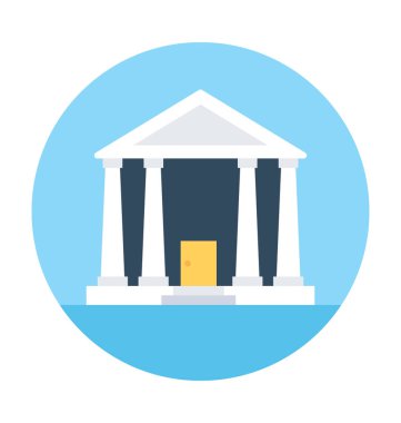 bank düz vektör simgesi