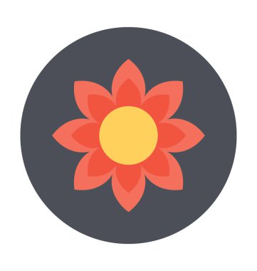 Ayçiçeği düz vektör simgesi