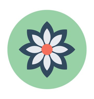 Çiçeği düz vektör simgesi