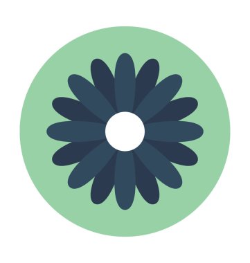 Çiçeği düz vektör simgesi