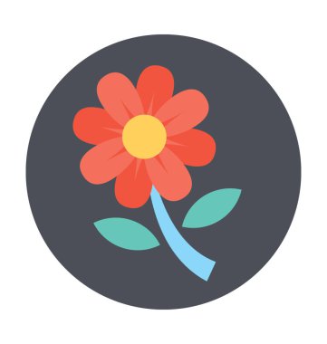 Rosebud düz vektör simgesi