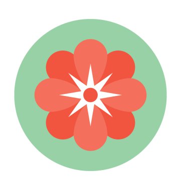 Çiçeği düz vektör simgesi