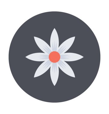 Çiçeği düz vektör simgesi