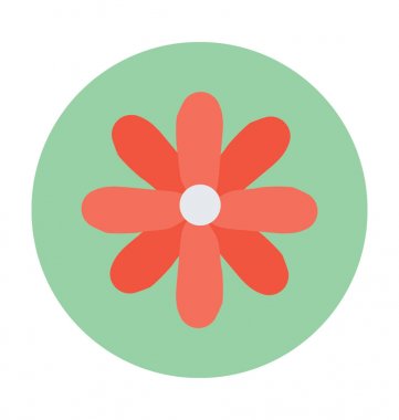 Çiçeği düz vektör simgesi