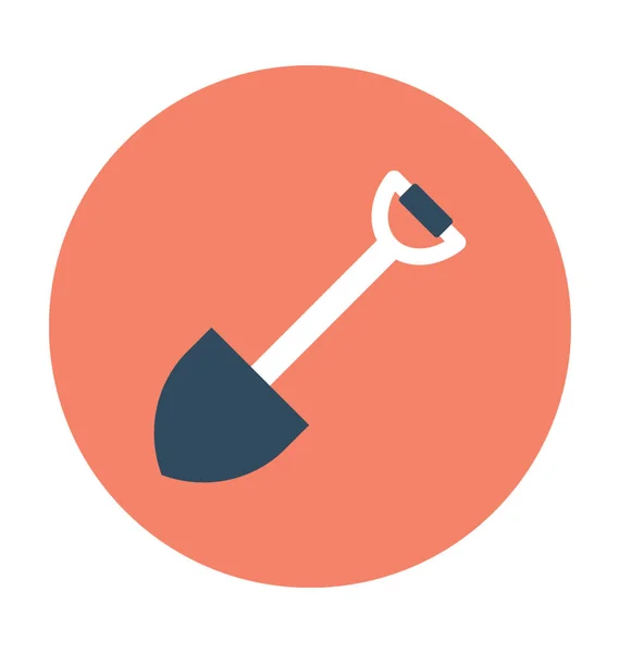 Shovel Flat Vector Icon — Stock Vector