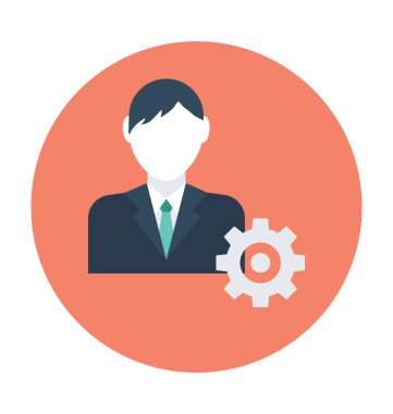 yönetim düz vektör simgesi