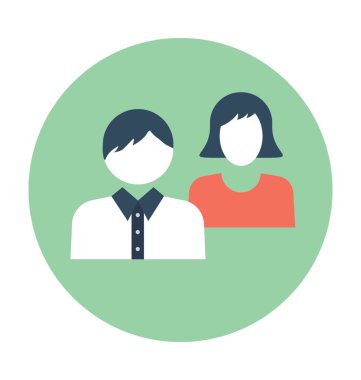 İş arkadaşları düz vektör simgesi