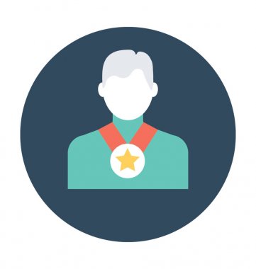 Kazanan düz vektör simgesi