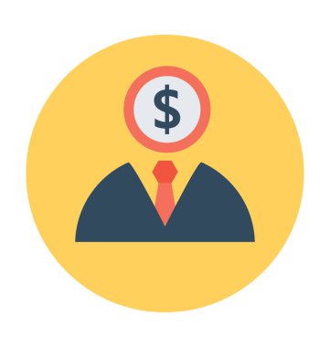 Muhasebeci düz vektör simgesi