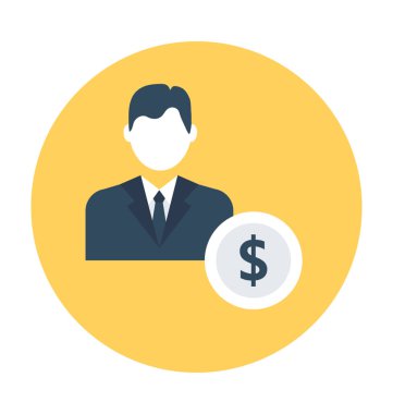 Muhasebeci düz vektör simgesi