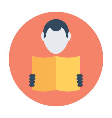 Okuyucu düz vektör simgesi