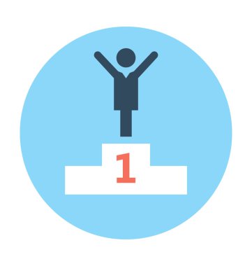 Kazanan düz vektör simgesi