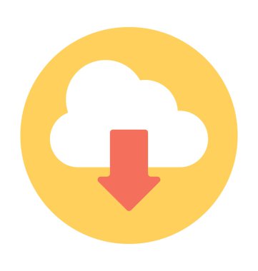 bulut indirme vektörü simgesi