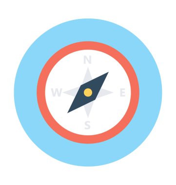 pusula düz vektör simgesi