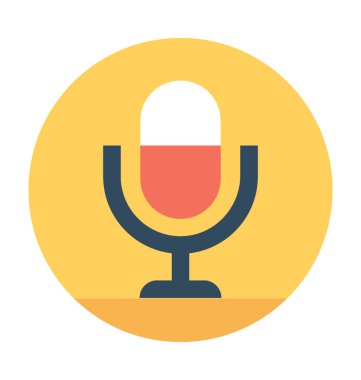 Mikrofon düz vektör simgesi