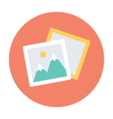 Fotoğraflar düz vektör simgesi