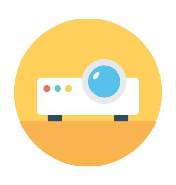 Projektör düz vektör simgesi