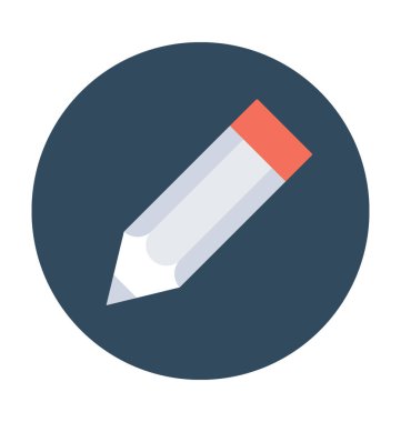 kalem düz vektör simgesi