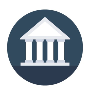 bank düz vektör simgesi