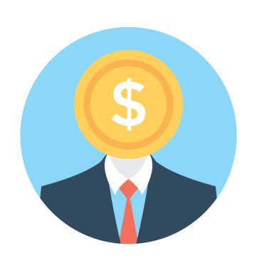 Muhasebeci düz vektör simgesi