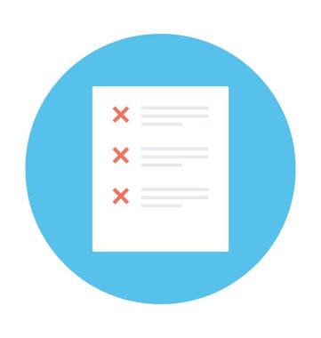 Kontrol Listesi Düz Vektör Simgesi