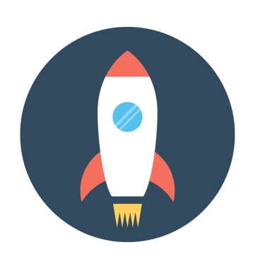 roket düz vektör simgesi