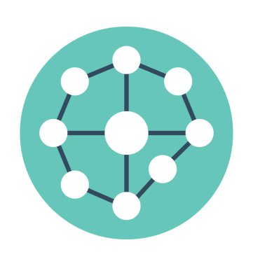 Molekül düz vektör simgesi